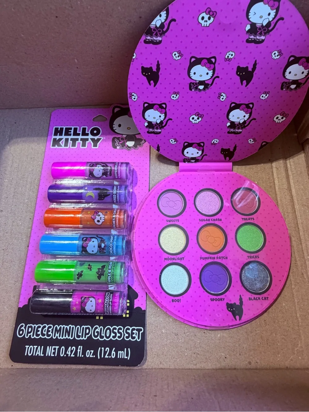 Hello Kitty Halloween Makeup Bundle- Lipgloss & Eyeshadow Palette.